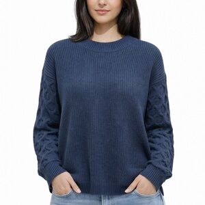 PrettyGarden Textured Sleeve Chunky Knit Sweater – Size Small